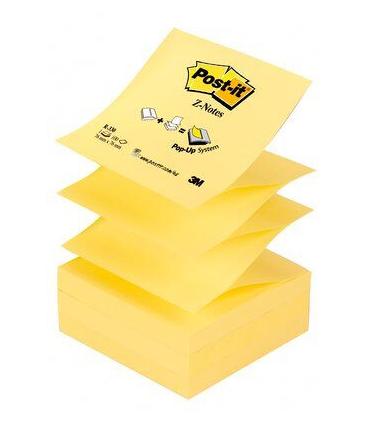 BLOC 100 HOJAS Z-NOTES ADHESIVAS 76X76MM CANARY YELLOW R330-CY-W10 POST-IT 7100317838