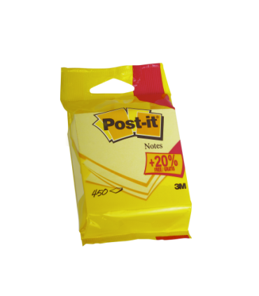 CUBO 375+75 HOJAS NOTAS ADHESIVAS 76X76MM CANARY YELLOW EMBLISTADO INDIVIDUAL 5426P POST-IT 7100172391