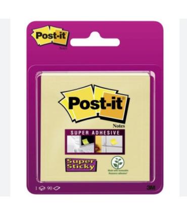 BLISTER BLOC 90 HOJAS NOTAS ADHESIVAS 76X76MM SUPER STICKY CANARY YELLOW6920SS-CY-EU POST-IT 7100172338