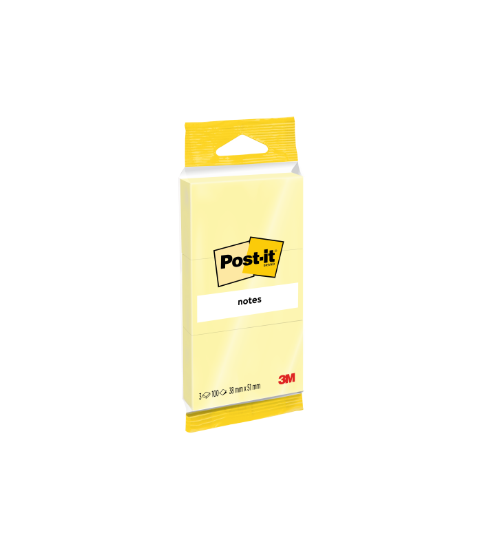 PACK 3 BLOCS 100 HOJAS NOTAS ADHESIVAS 38X51MM AMARILLO 6810 POST-IT 7100172242