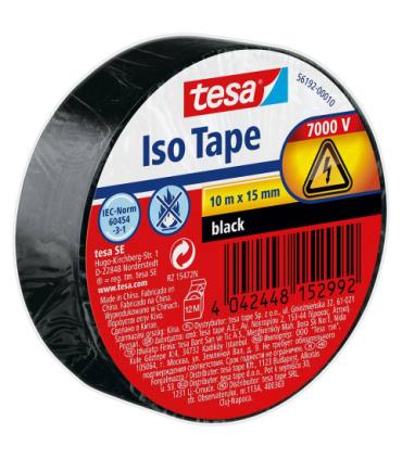 ROLLO CINTA AISLANTE PVC 15MMX10METROS NEGRA TESA 56192-00010-22