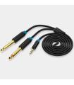 Vention Cable Estéreo BACBH/ Jack 3.5 Macho - 2x Jack 6.5 Macho/ 2m/ Negro