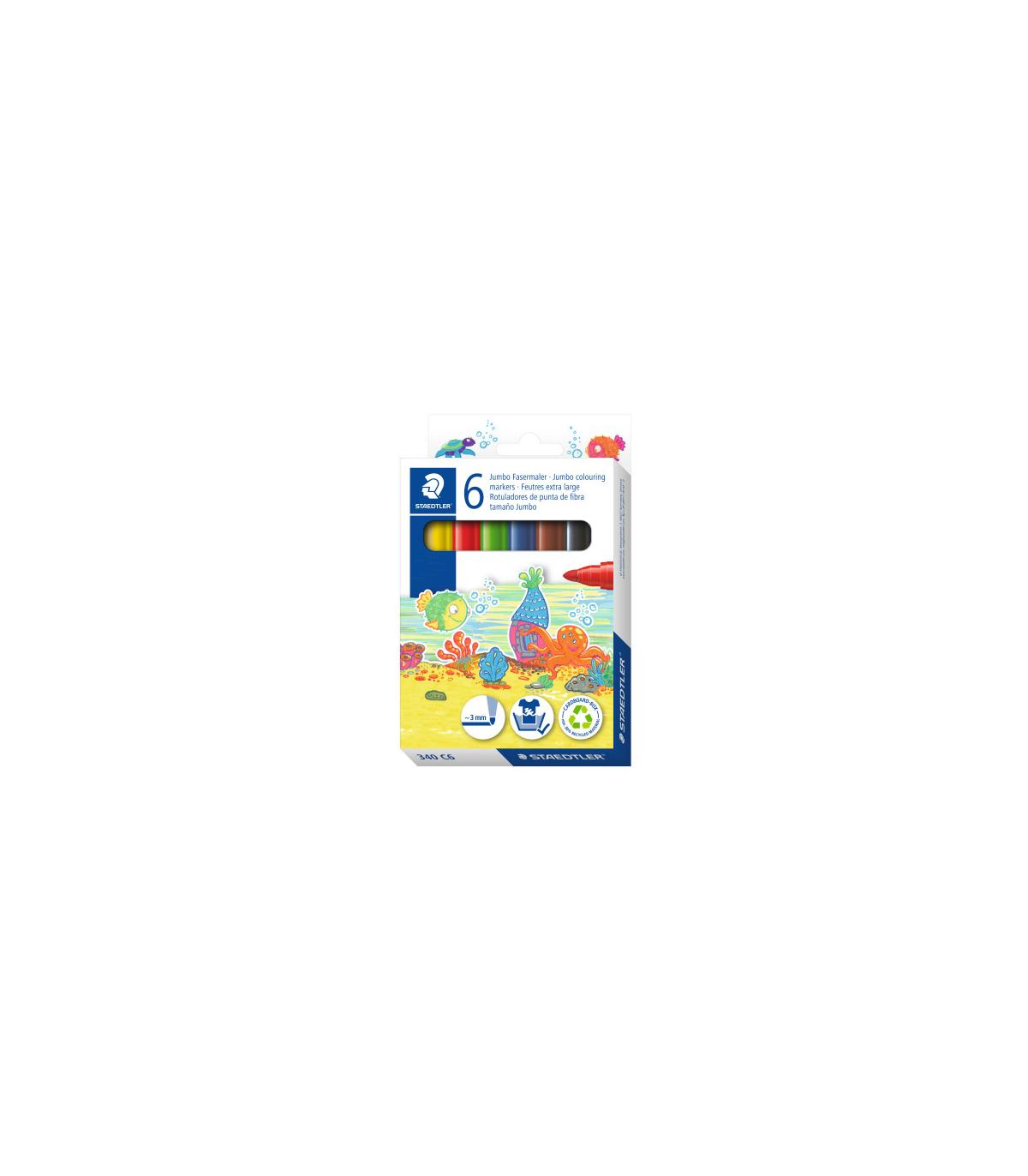 ESTUCHE DE CARTN 6 ROTULADORES GRUESOS NORIS 340 COLORES SURTIDOS STAEDTLER 340 C6