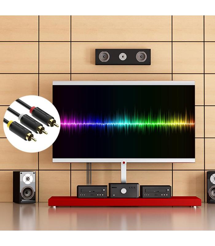 Vention Cable Estéreo BCABH  3x RCA Macho - 3x RCA Macho  2m  Negro