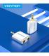 Vention Adaptador Audio BDAW0  Jack 3.5 Macho - 2x Jack 3.5 Hembra  Blanco