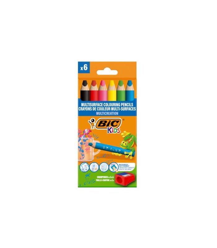 ESTUCHE LAPICES TRIANGULARES MULTISUPERFICIE BLISTER 6UDS BIC 515220