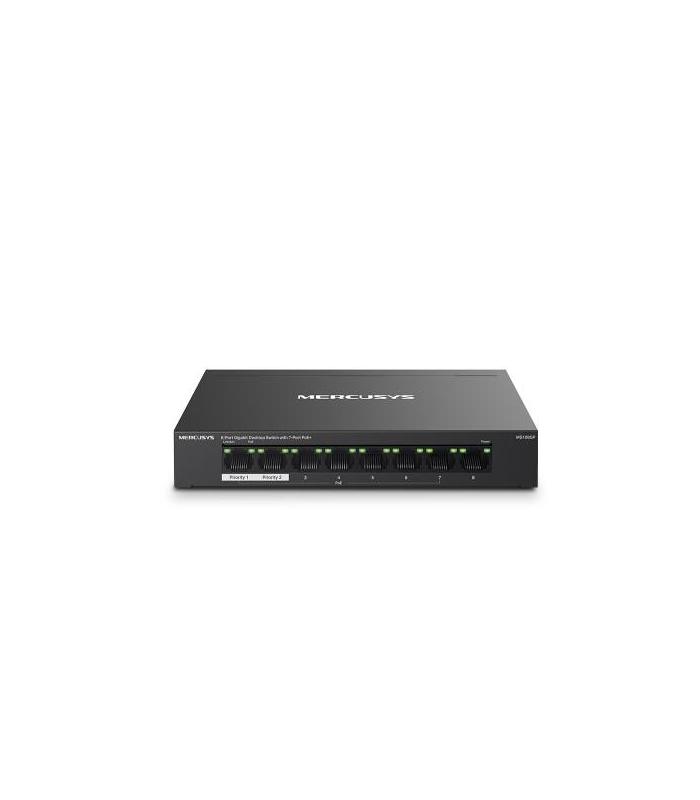 Mercusys MS108GP switch Gestionado Gigabit Ethernet (10/100/1000) Energa sobre Ethernet (PoE) Negro