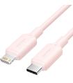 Cable USB 2.0 Tipo-C Lightning Vention LAKPH/ USB Tipo-C Macho - Lightning Macho/ Hasta 27W/ 480Mbps/ 2m/ Rosa