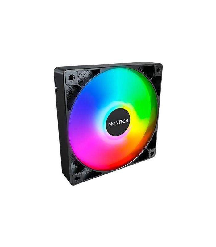 VENTILADOR 120X120 MONTECH GF120 PWM BLACK PACK 3 + HUB