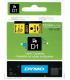 CINTA ROTULADORA D1 12MMX7M NEGRO/AMARILLO DYMO S0720580