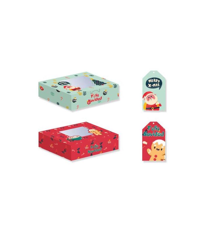 CAJA PLEGABLE DECORADA CON VENTANA NAVIDAD BISMARK 330874