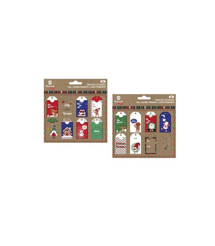 SET 8 TARJETAS COLGANTES NAVIDAD BISMARK 332872