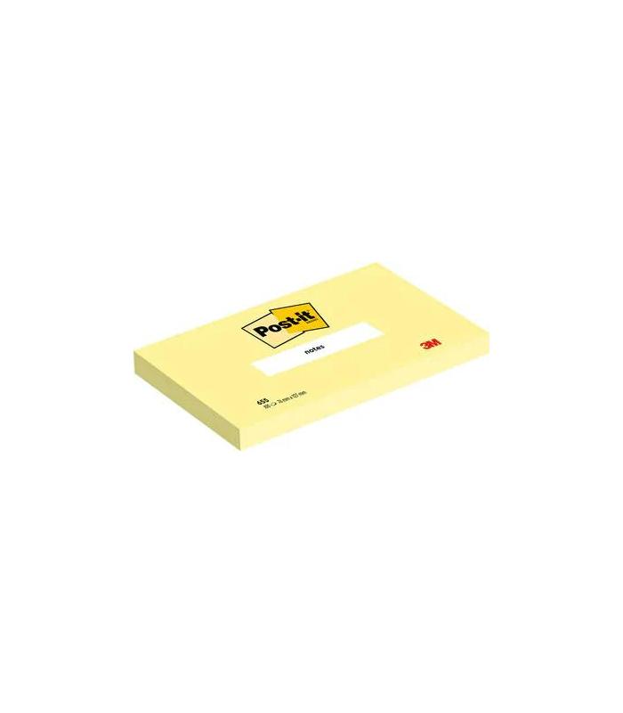 PACK 12 BLOCS 100 HOJAS NOTAS ADHESIVAS 76X127MM CANARY YELLOW CAJA CARTN 655 POST-IT 7100290165