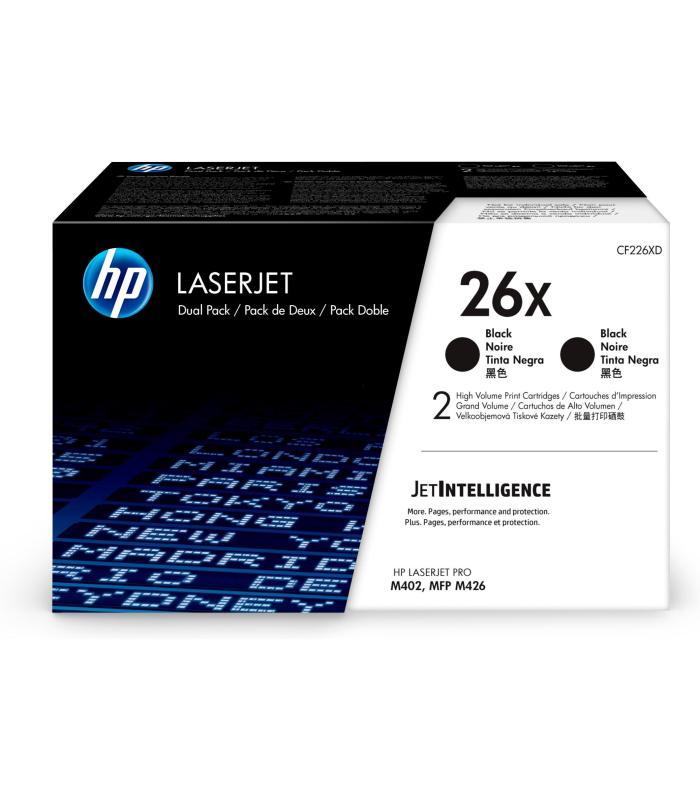 HP Paquete de 2 cartuchos de tóner negro Originales LaserJet 26X de alta capacidad