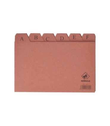 INDICE FICHEROS CARTON CUERO A-Z (200X120 MM) N. 4 MARIOLA 3104