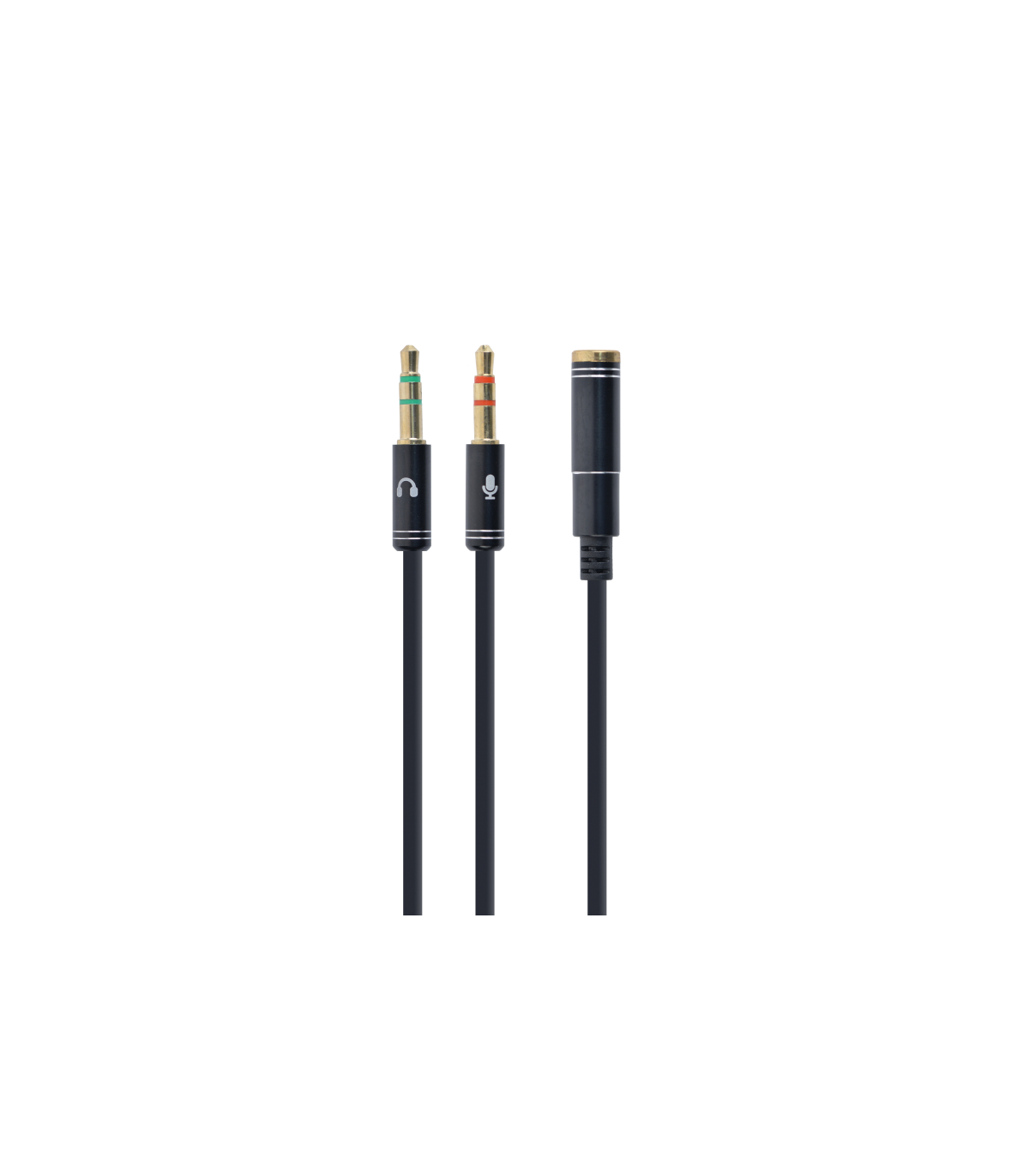CABLE ADAPTADOR GEMBIRD-HEMBRA 4PINES 3,5MM A 2 STEREO 3,5MM NEGRO, C.METALIC