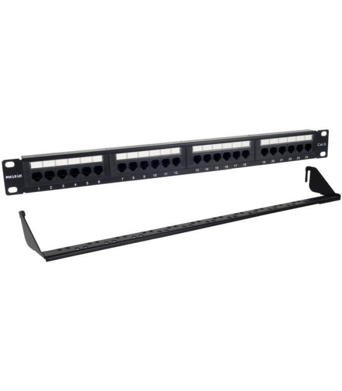 Patch Panel Phasak PU 2424/ 24 Puertos/ Cat.6/ Altura 1U/ Gestin de Cables