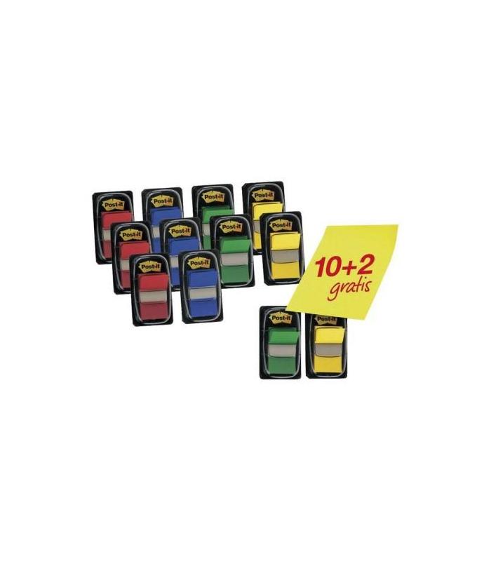 PACK 10+2 MARCADORES INDEX 25,4X43,2MM COLORES SURTIDOS 680P10+2 POST-IT 7000081628
