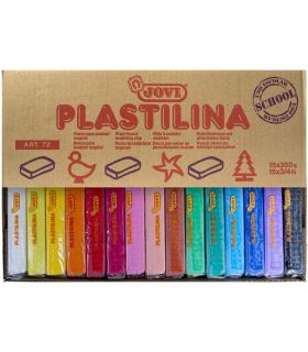 CAJA EXPOSITORA 15 PASTILLAS PLASTILINA 350 G COLORES SURTIDOS JOVI 72S