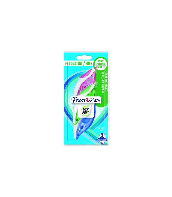 CORRECTOR DRYLINE GRIP BL 2+1 PAPER MATE 2027780