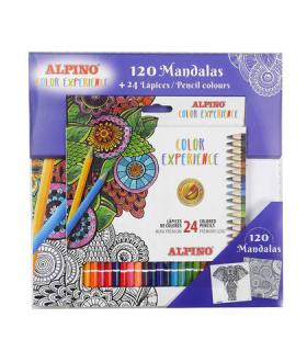 SET LIBRO 120 MANDALAS + 24 LPICES COLOR EXPERIENCE ALPINO AL000250