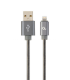 CABLE DE DATOS Y CARGA PREMIUM GEMBIRD 8 PINES METAL EN ESPIRAL, 1 M, GRIS