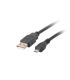 CABLE USB LANBERG 2.0 MACHO/MICRO USB MACHO 0.3M NEGRO
