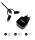 SUBBLIM CARGADOR USB DE VIAJE/PARED 2xUSB (2.4A) + CABLE 3EN1 BLACK Negro Interior