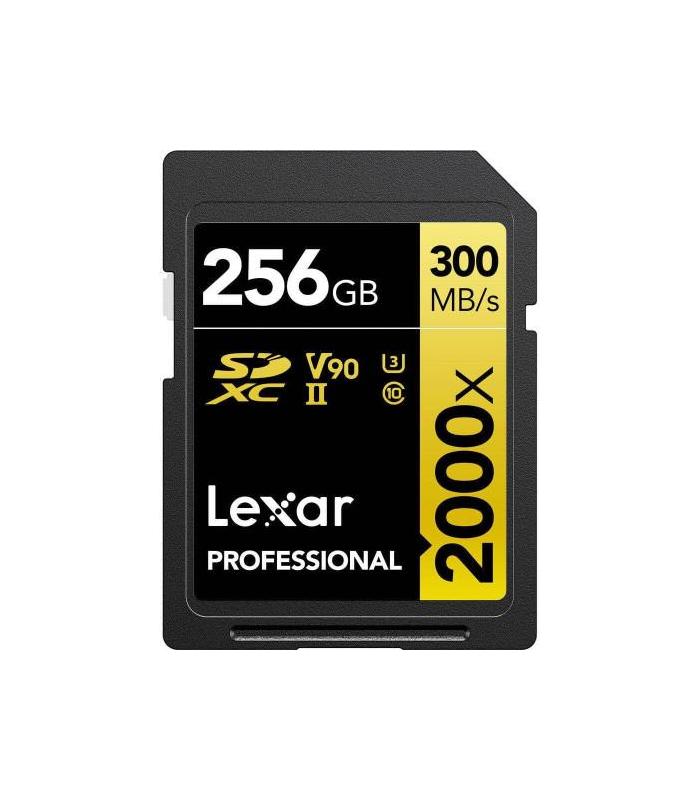 LEXAR 256GB PROFESSIONAL 2000X SDXC UHS-II CARDS, UP TO 300MB/S READ 260MB/S WRITE C10 V90 U3