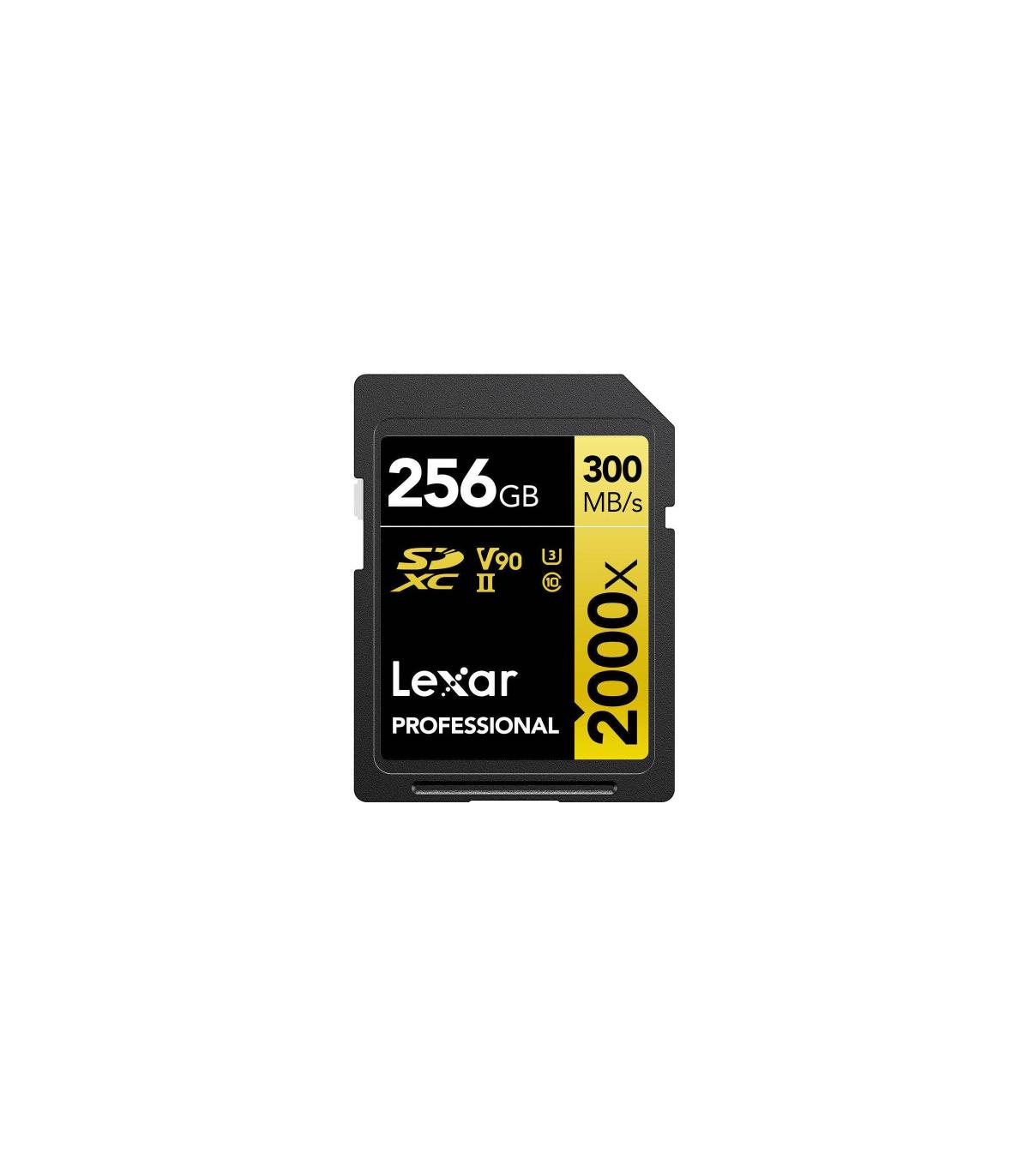 LEXAR 256GB PROFESSIONAL 2000X SDXC UHS-II CARDS, UP TO 300MB/S READ 260MB/S WRITE C10 V90 U3