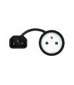 ADAPTADOR DE CORRIENTE SAVIO IEC C14 - CEE 7/5(E)