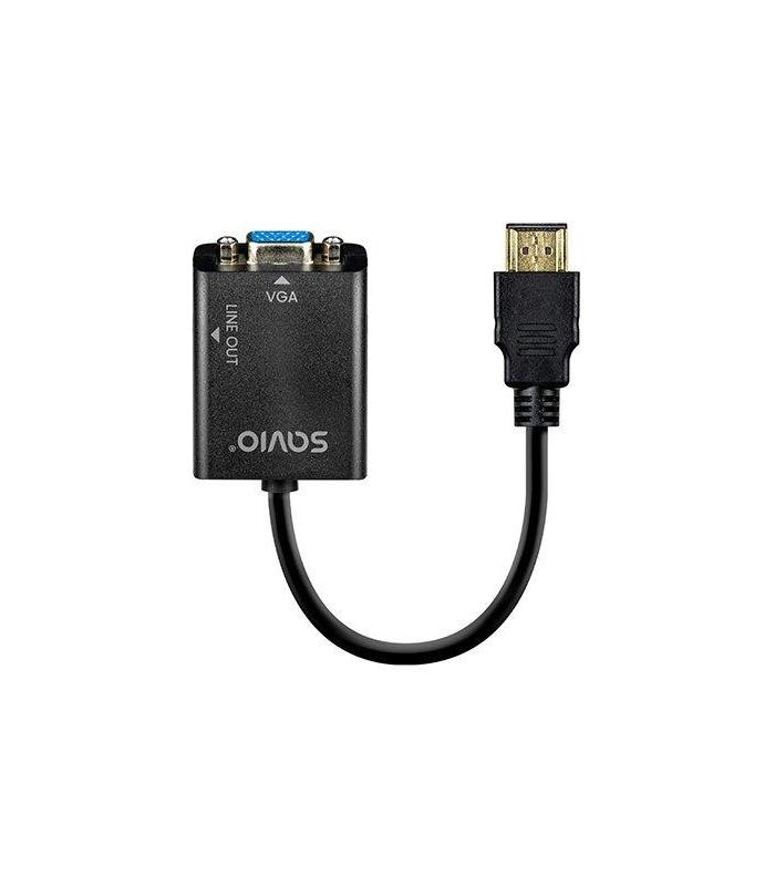 ADAPTADOR HDMI (M) - VGA (H) + MINI JACK 3.5 MM