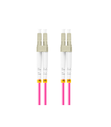 CABLE DE FIBRAOPTICA LANBERG 5M MULTI LC/UPC-LC/UPC DUPLEX OM4 50/125 LSZH VIOL