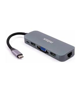 Nilox Hub Type-C 3xUSB 2xHDMI VGA USB-C RJ45