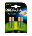 Duracell Pila Recargable HR03 AAA 900mAh Blister*4