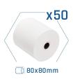 Pack 50 Rollos Papel Trmico Sin BPA 80X80mm