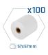 Pack 100 rollos papel trmico sin BPA 57X57mm