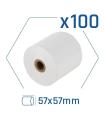 Pack 100 Rollos Papel Trmico Sin BPA 57X57mm