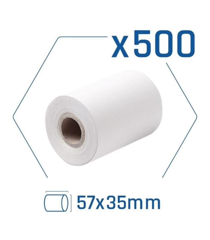 Pack 500 rollos papel trmico datfono 57x35 mm