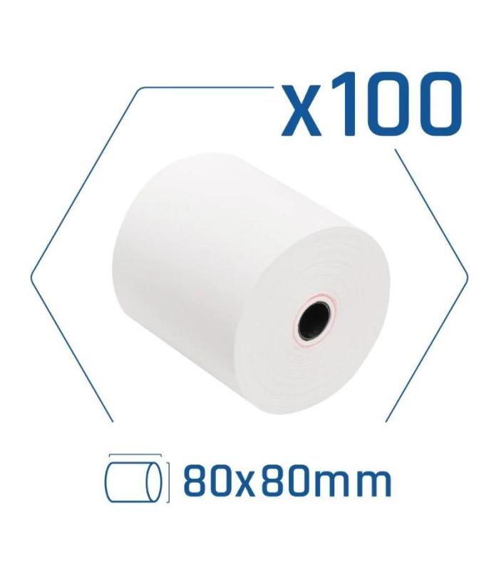 Pack 100 rollos papel trmico sin BPA 80x80mm