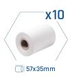 Iggual Pack 10 Rollos Papel Trmico Datfono 57x35