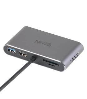 iggual Hub C 8 en 1 2xHDMI 2xUSB 2xSD RJ45 PD100W