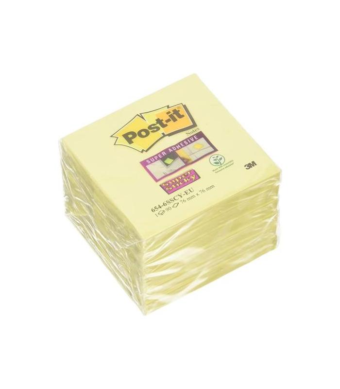 PACK 18+6 BLOCS 90 HOJAS Z-NOTES ADHESIVAS 76X76MM SUPER STICKY CANARY YELLOW R330-SSCY-VP20 POST-IT 7100236629