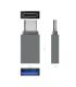 AISENS Mini Adaptador Aluminio USB 3.2 Gen1 3A, Tipo USB-C M-A H, Gris