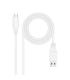 Nanocable Cable USB 3.1, Gen2 10 Gbps 3A, tipo USB-C M-A M, Blanco, 0.5 m