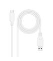 Nanocable Cable USB 3.1, Gen2 10 Gbps 3A, tipo USB-C/M-A/M, Blanco, 0.5 m