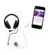 Nanocable Cable adaptador Audio Jack 3.5 M 4pines - 2xJack 3.5 H 3pines, blanco, 20 cm