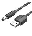 Cable Alimentacin Vention CEYBF/ USB-A Macho - DC 5.5mm Macho/ 1m/ Negro