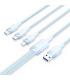 Cable USB 2.0 Lightning Vention CTRLG/ USB Macho/ USB Tipo-C Macho - MicroUSB Macho - Lightning Macho/ 1.5m/ Azul