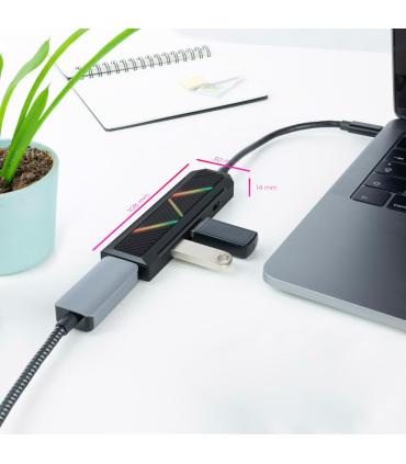 Nanocable 10.16.0401 base para portátil y replicador de puertos Alámbrico USB 3.2 Gen 1 (3.1 Gen 1) Type-C Negro
